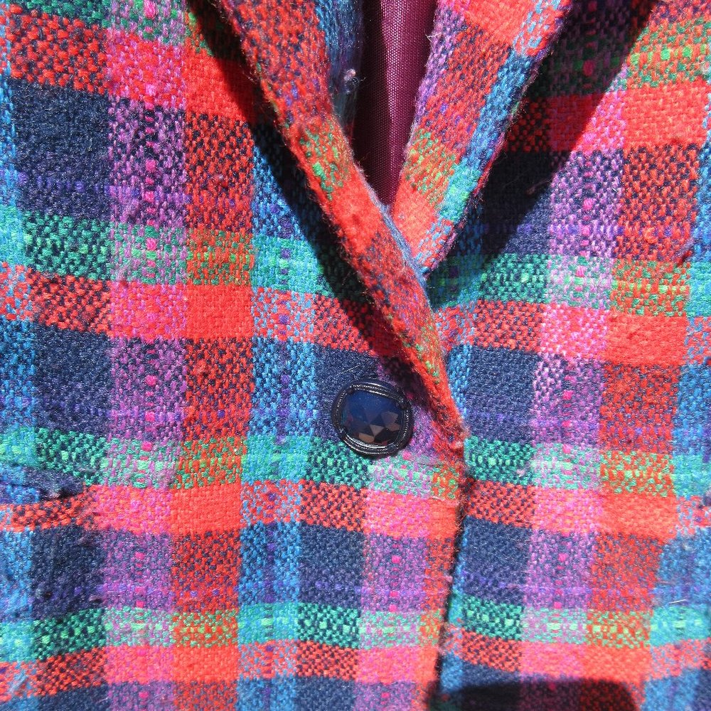 Intriguing Threads Vintage Checked Jacket Lined M… - image 3